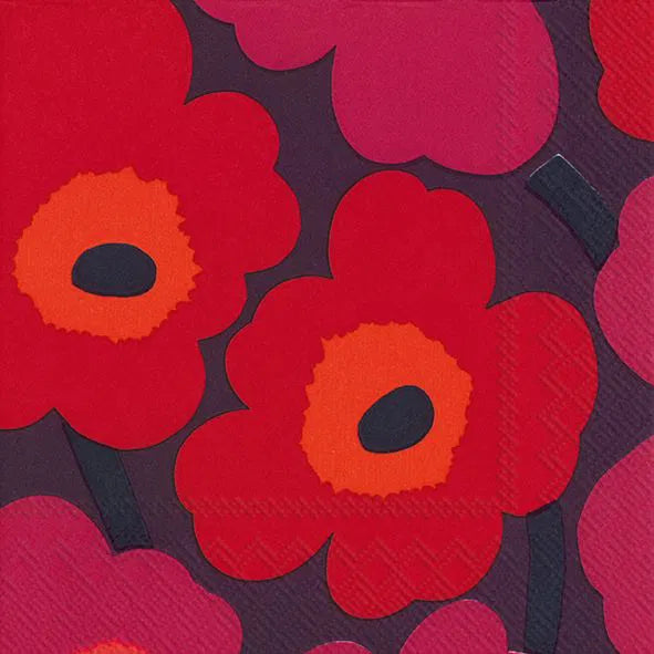 Serviett kaffe Marimekko Unikko mauve IHR