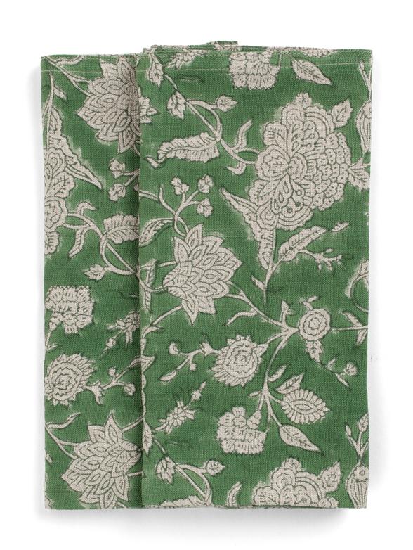 Duk lin Indian Rose - Green 150x230cm Chamois