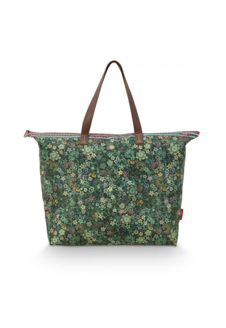 Tote bag tutti i fiori green stor veske PIP STUDIO