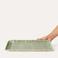 Fat rektangel Tray dish Antique mintgrønt Sthål