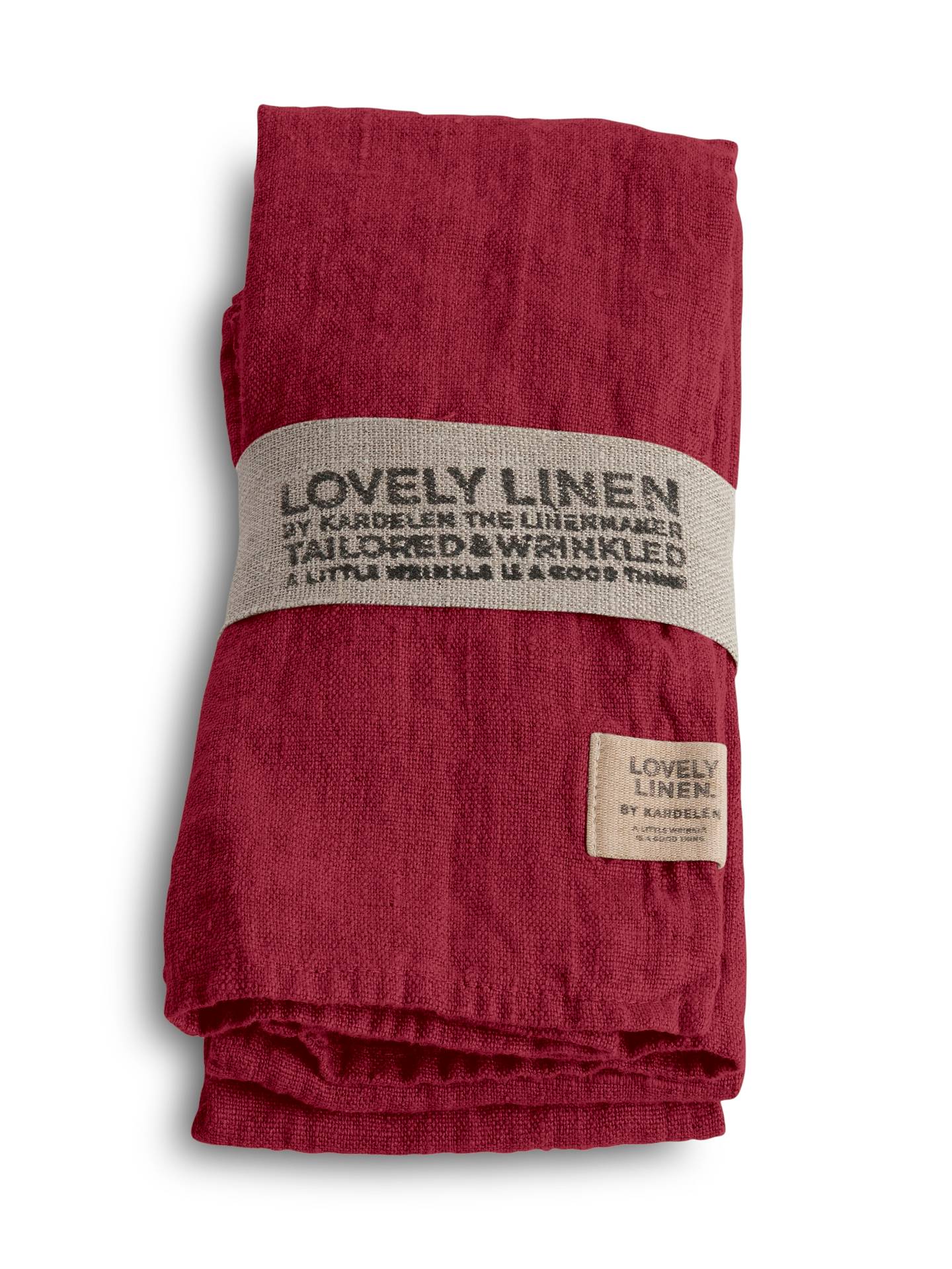 Løper lin bordeaux vinrød 47x150 1 igjen Lovely linen