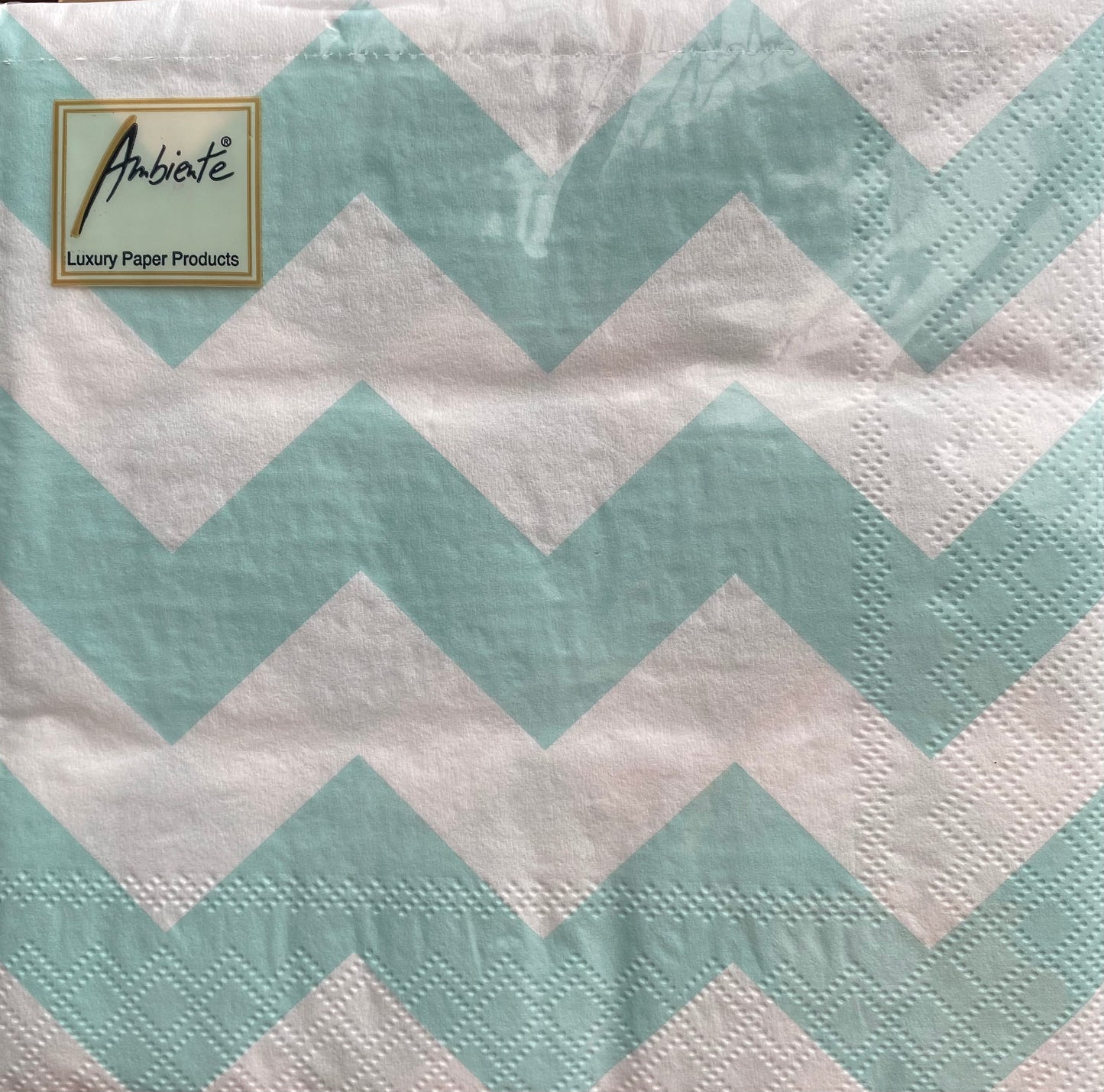 Serviett lunsj zig zag aqua mint Ambiente