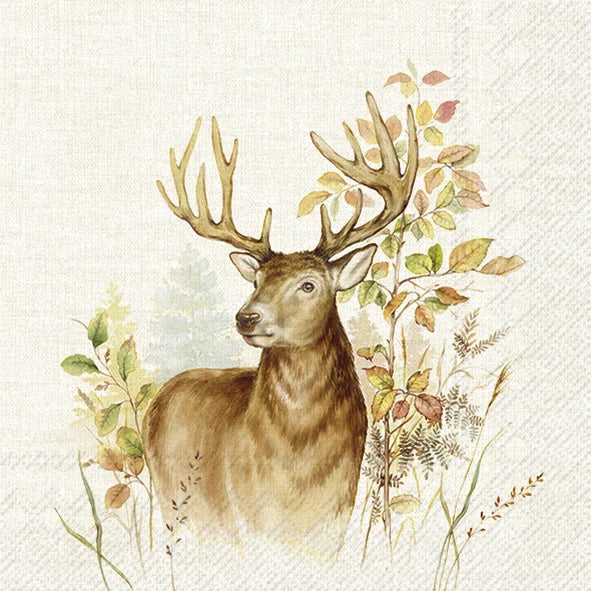 Serviett kaffe Hunted Deer Cream IHR