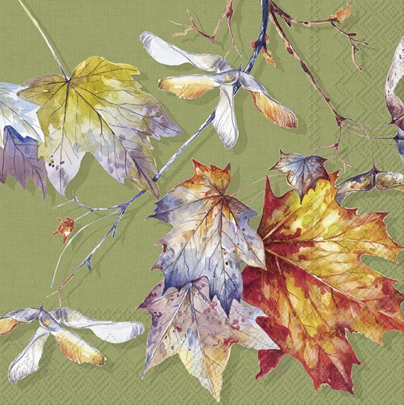 Serviett kaffe Autumn Branch Green IHR