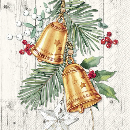 Serviett lunsj Christmas Bell cream IHR