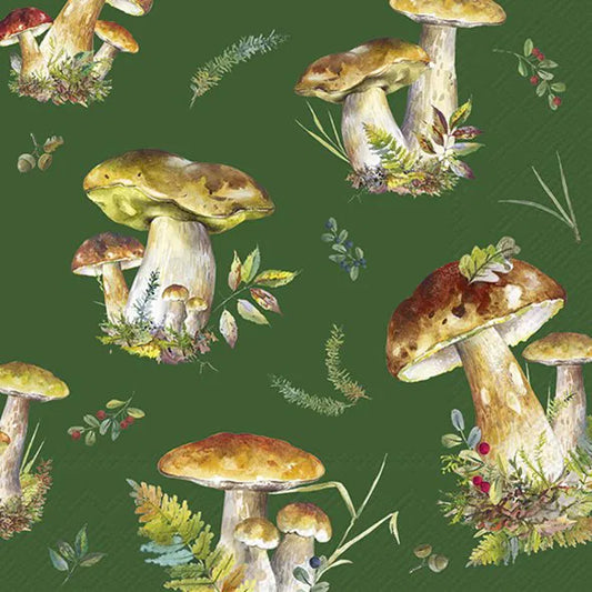 Serviett lunsj sopp Mushroom Collection Green IHR