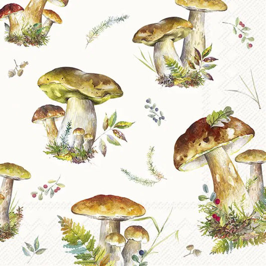 Serviett lunsj sopp Mushroom Collection cream IHR