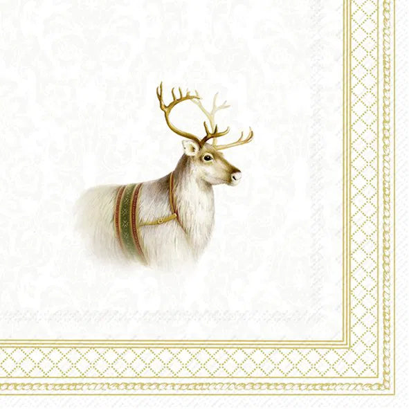 Serviett lunsj reinsdyr Classic Christmas Reindeer Gold IHR