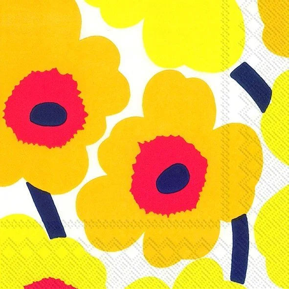 Serviett lunsj Marimekko Unikko gul IHR