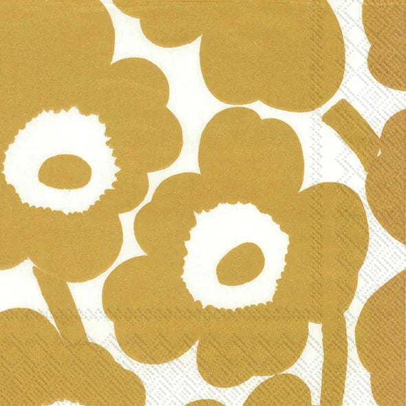 Serviett lunsj Marimekko Unikko  White Gold  IHR