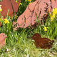 Høne og hane sett 2 stk rust ELD garden