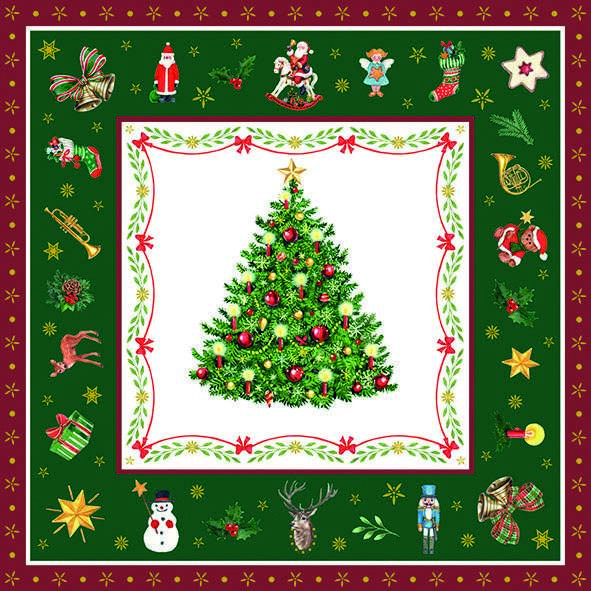 Serviett lunsj christmas evergreen green IHR