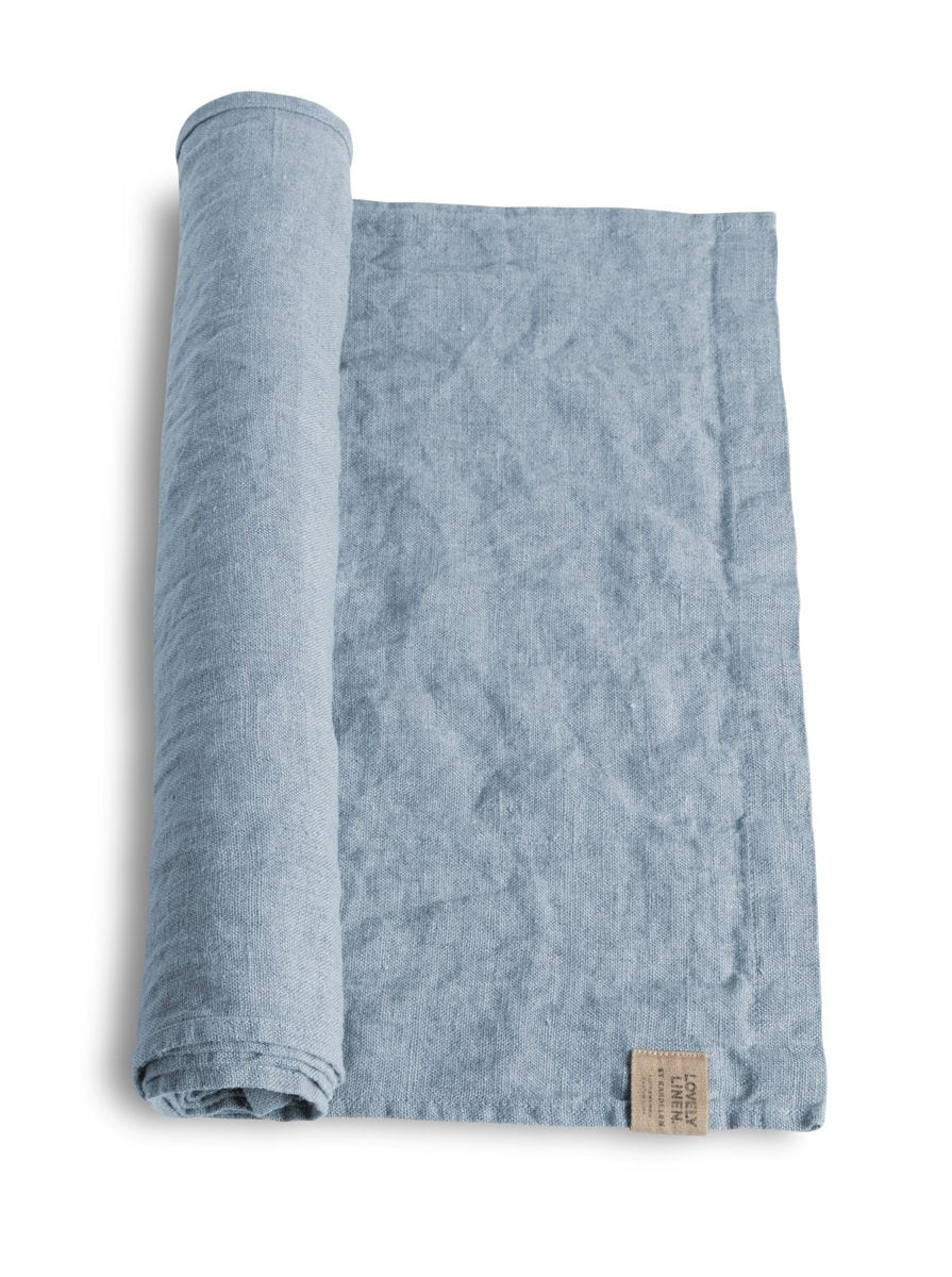 Løper lin dusty blue Lovely linen