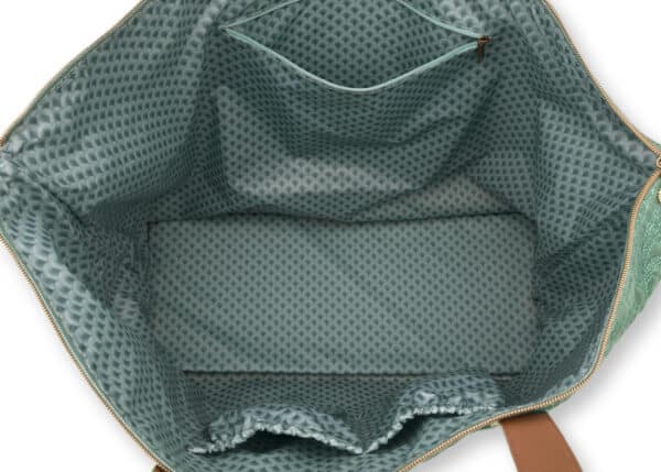 Tote bag velvet quilted days green stor veske PIP STUDIO