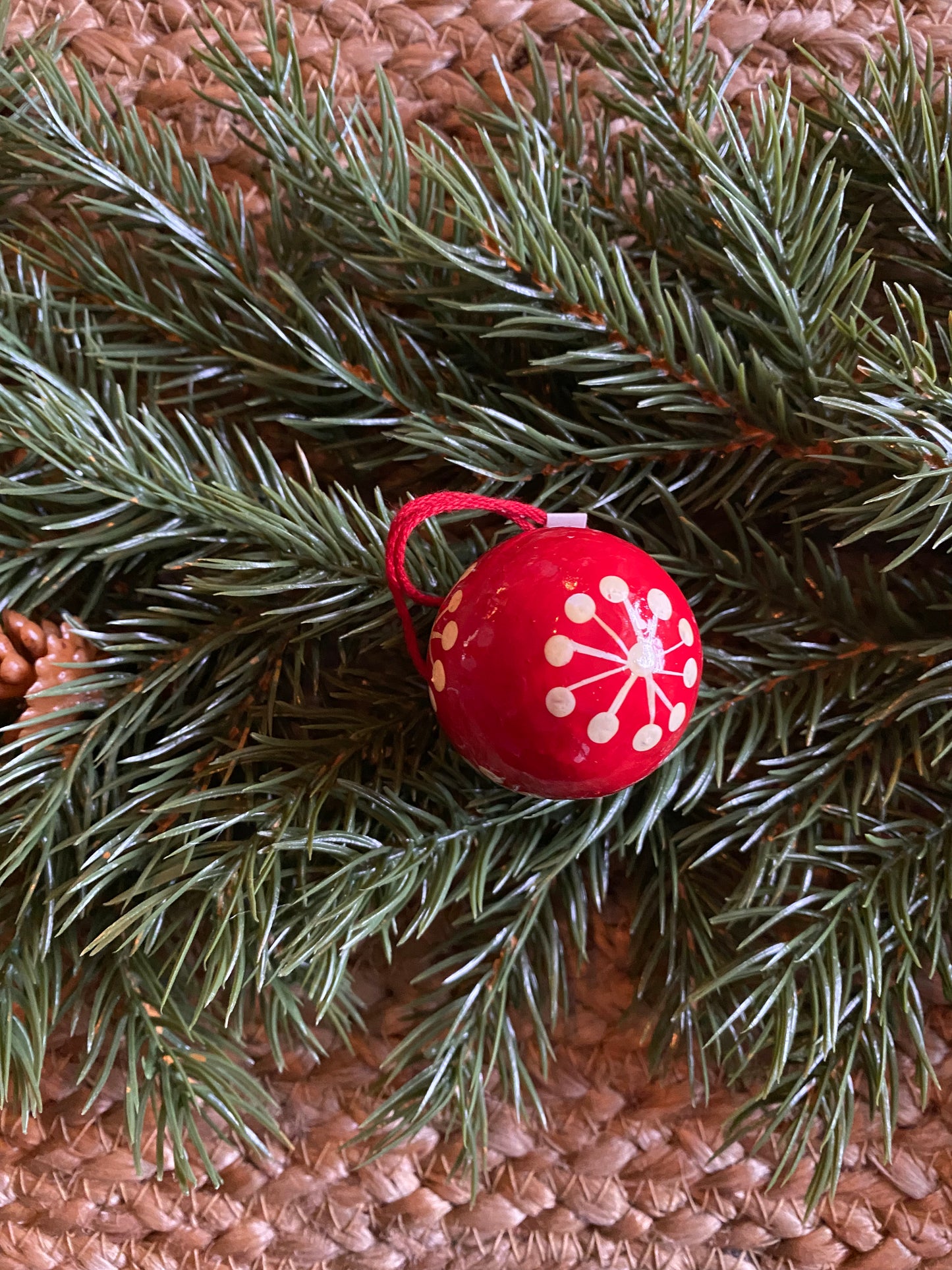 Julekule rød 4 cm Ib Laursen