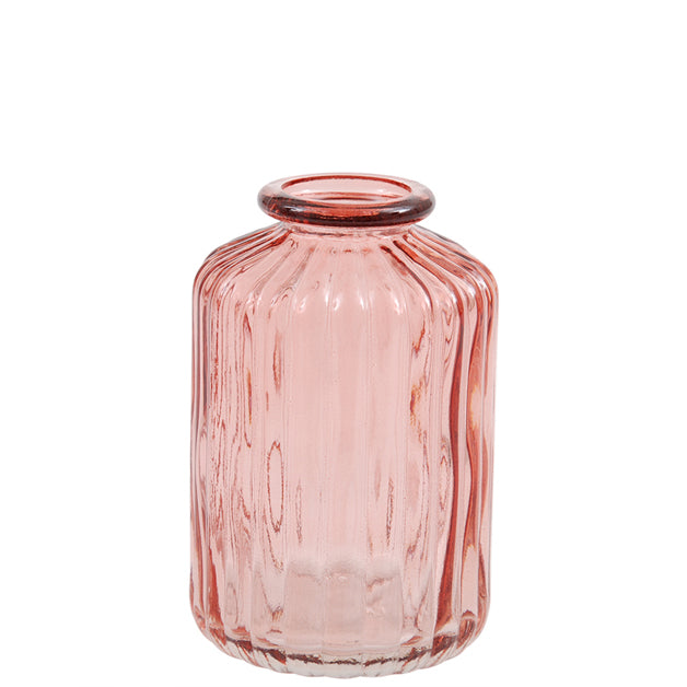 Glass flaske vase mini  rett pink Miljøgården