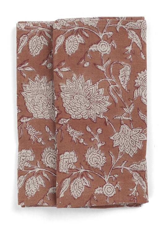 Linservietter Indian Rose - Terra Cotta - 50x50cm Chamois