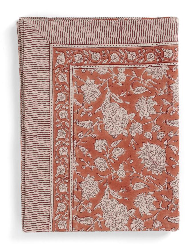 Duk lin Indian Rose - Terracotta - 145x350cm Chamois