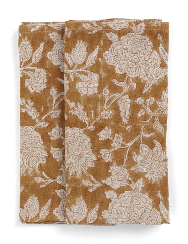 Duk lin Indian Rose Ochre - rund 220cm Chamois