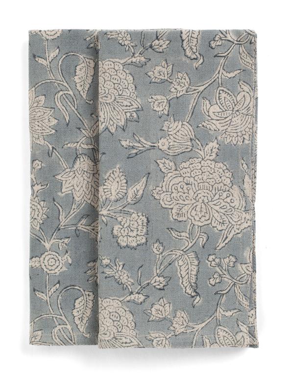 Duk lin Indian Rose - Dusty Blue - round 220cm Chamois