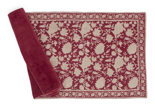 Løper lin Indian Rose - rød - 45x150cm Chamois kommer inn september