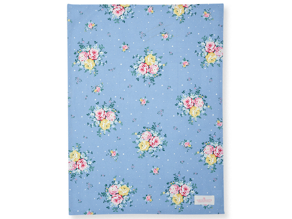 Kjøkkenhåndkle Laura dusty blue Greengate