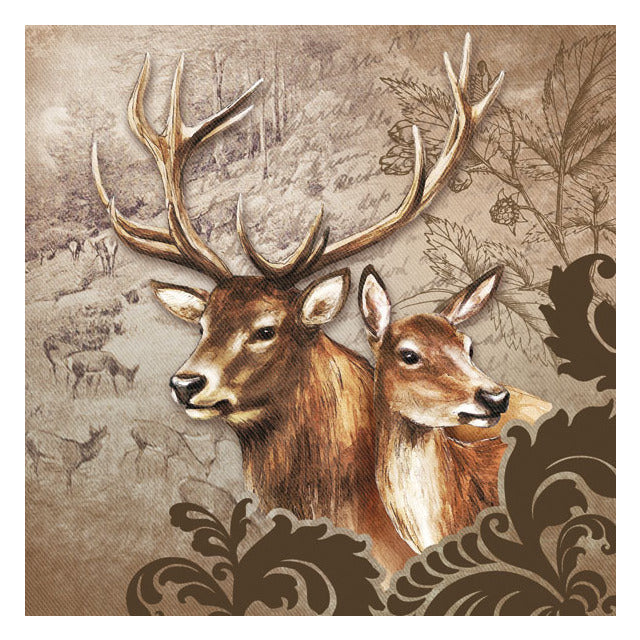 Serviett lunsj hjort Deer Couple Brown Ambiente