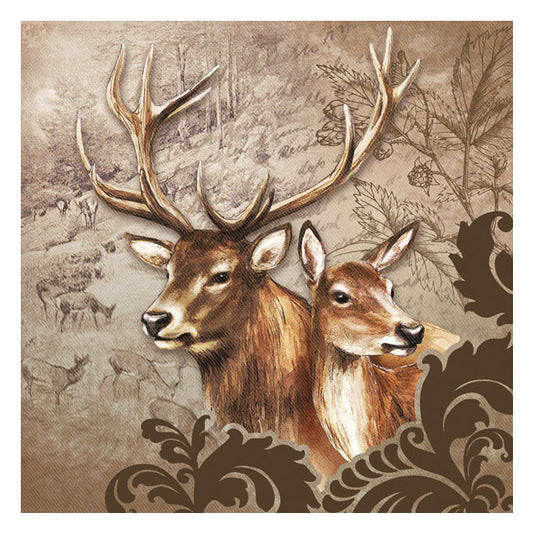 Serviett lunsj hjort Deer Couple Brown Ambiente