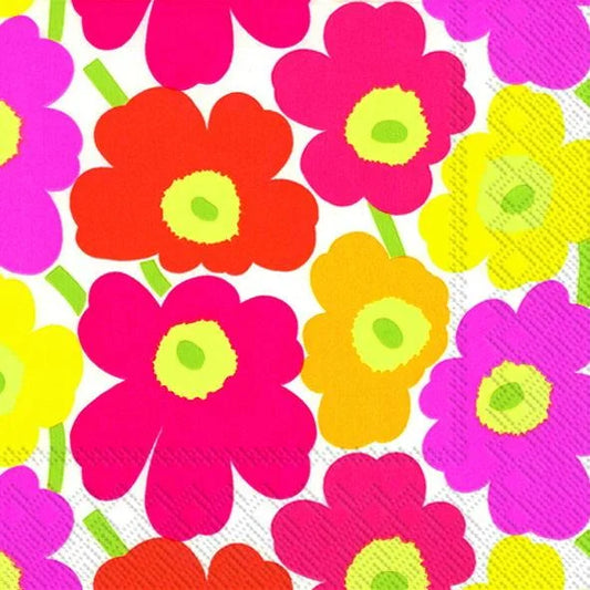 Serviett lunsj Marimekko Unikko mini sterk rosa IHR