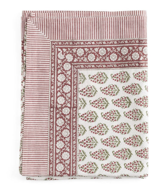 Duk bomull Persian Paisley - rød grønn hvit - 170x270cm Chamois kommer inn september