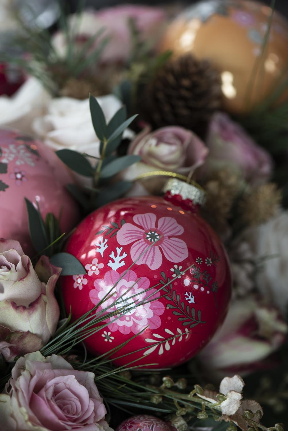 Julekule rosa sterk rosa og oransje Ib Laursen