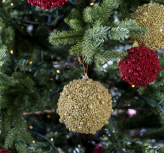 Julekuler gull snøball isopor eske 6 stk. Edelweiss