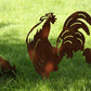 Høne og hane sett 2 stk rust ELD garden