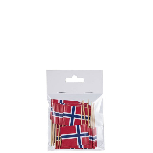 Flagg Kakeflagg Norge L4 cm 24stk i pk