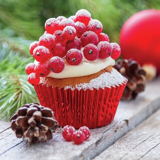 Serviett lunsj christmas cupcake Ambiente