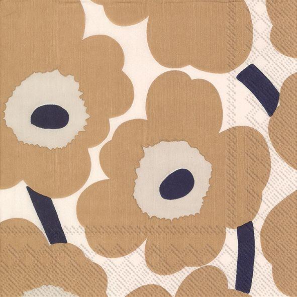 Serviett lunsj Marimekko Unikko cream linen IHR