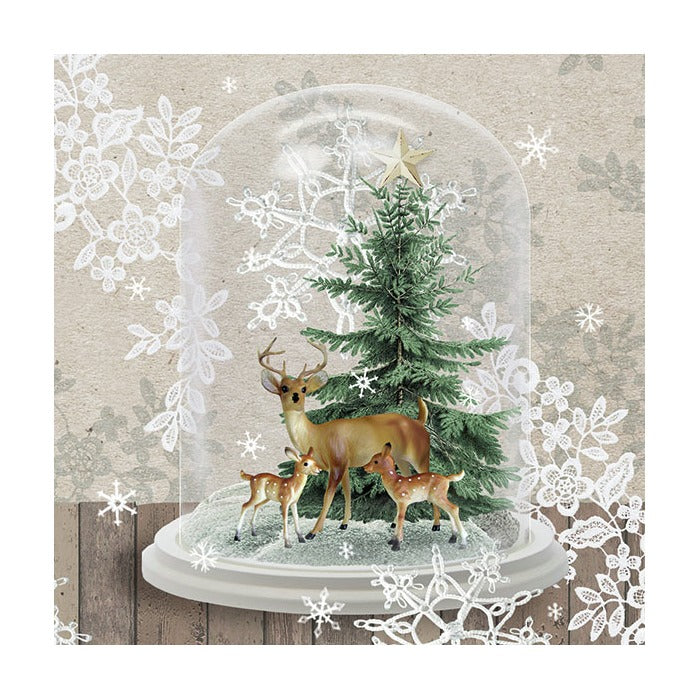 Serviett lunsj Deers in glass bell Ambiente