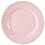 Tallerken hvite prikker rosa dots pink Greengate