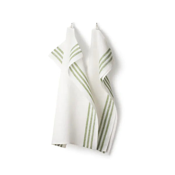 Kjøkkenhåndkle diagonale striper grønt Axling