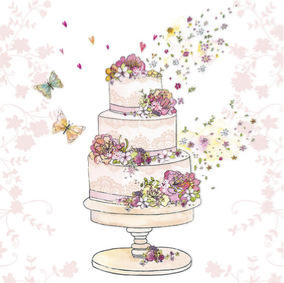 Serviett lunsj Flowered wedding cake Ambiente